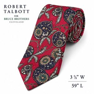 Robert Talbott Silk Tie Red Medallion Paisley Hand Sewn Retro USA Ivy Leauge